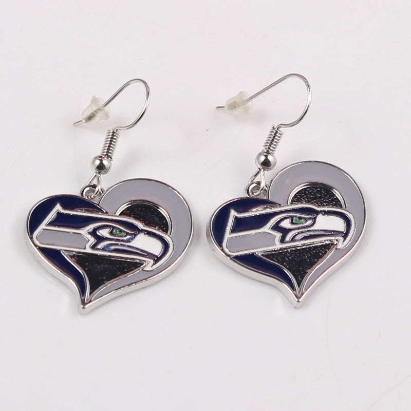 Oil Dripping Sports Team Series Denim Steel Pirate Earrings