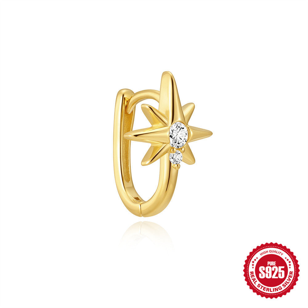 Heart In Sterling Sier Hollow Glossy Ear Buckle