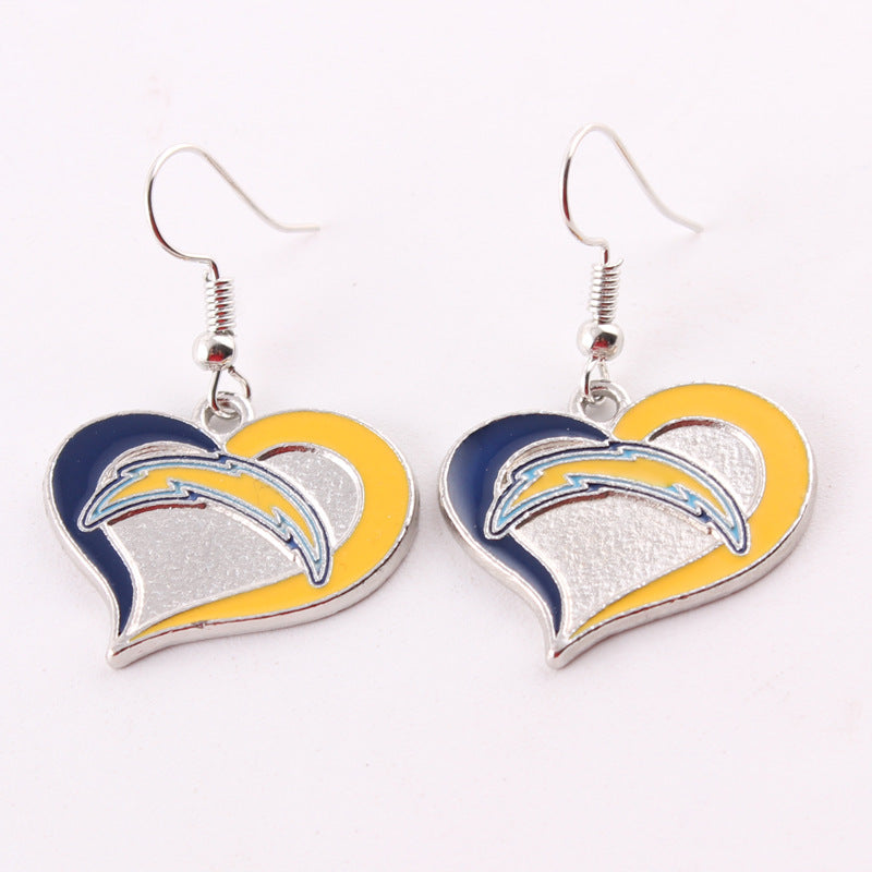 Oil Dripping Sports Team Series Denim Steel Pirate Earrings