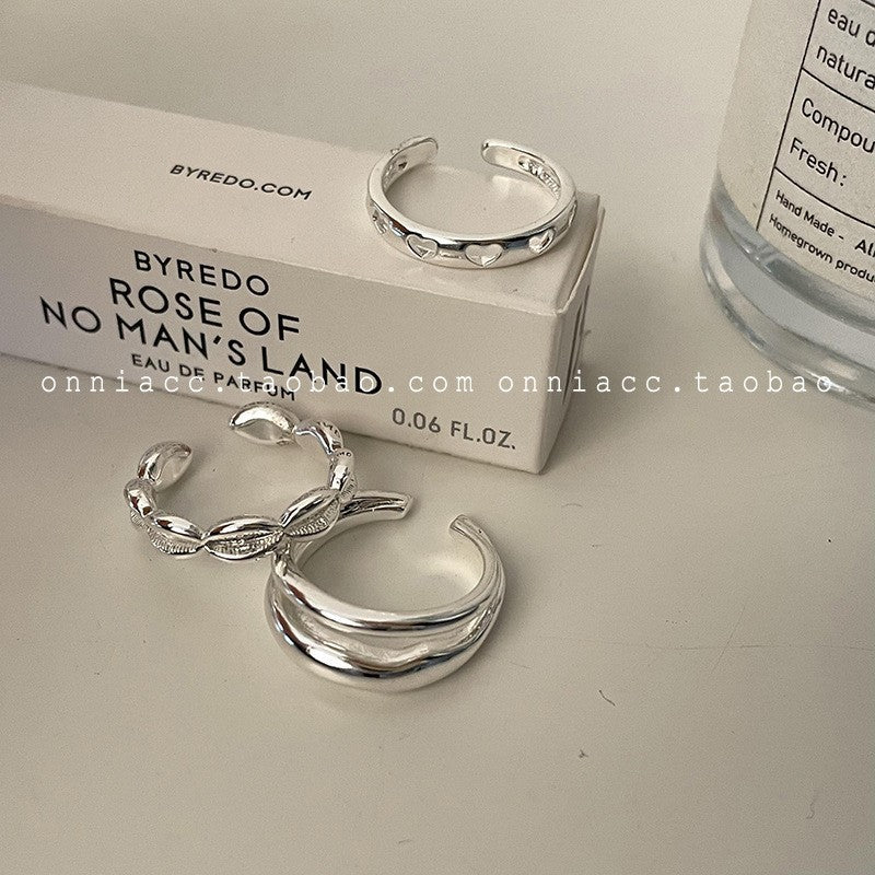 Women's Korean Niche Design Hollow Out Heart Shaped Rings