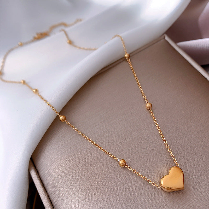 Women's Steel Colorfast Heart-shaped For Cold Style Simple Temperament Necklaces