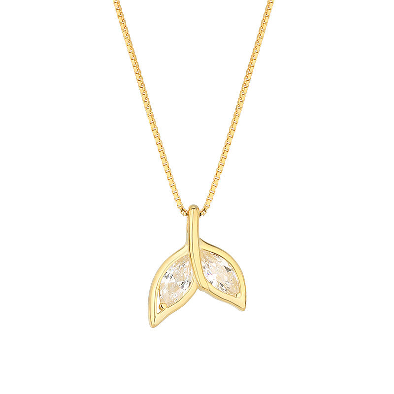 Women's Refined Rhinestone Mermaid Tail Clavicle Chain Pendants