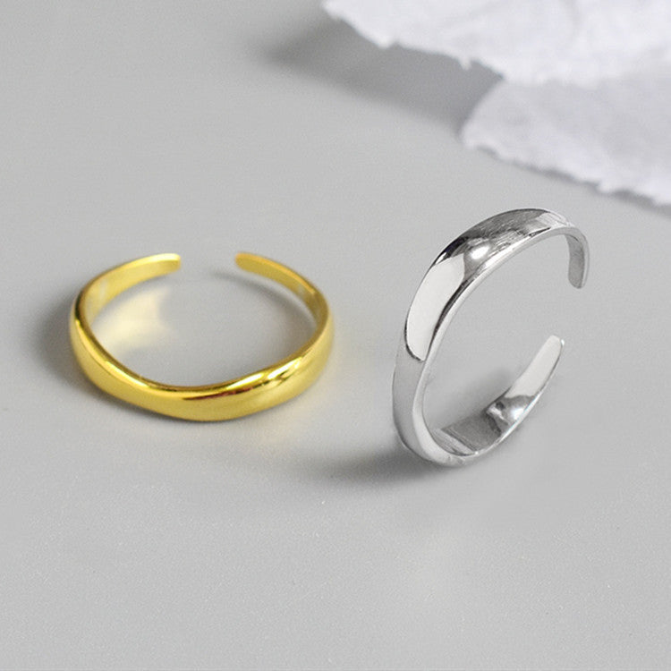 Women's Geometric Irregular Wavy Opening Adjustable Ornament Rings