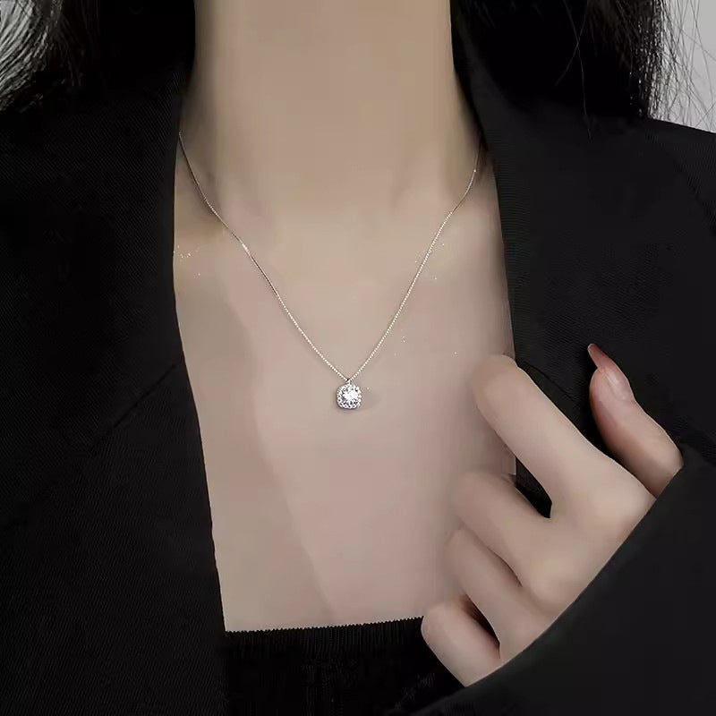 Sterling Sier Zircon Female Style Light Necklaces