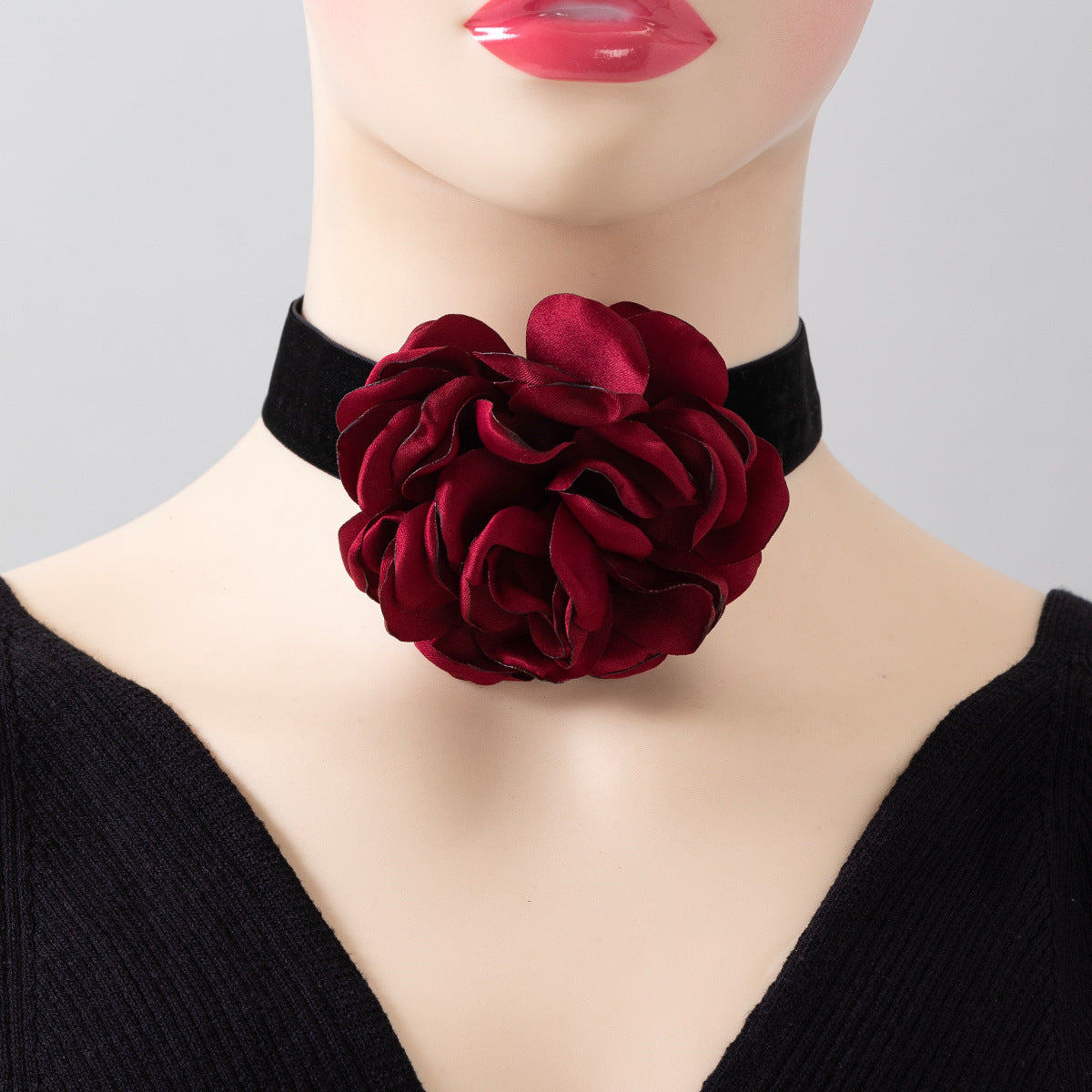Women's Red Flower Plus Size Jewelry Fashionable Necklaces