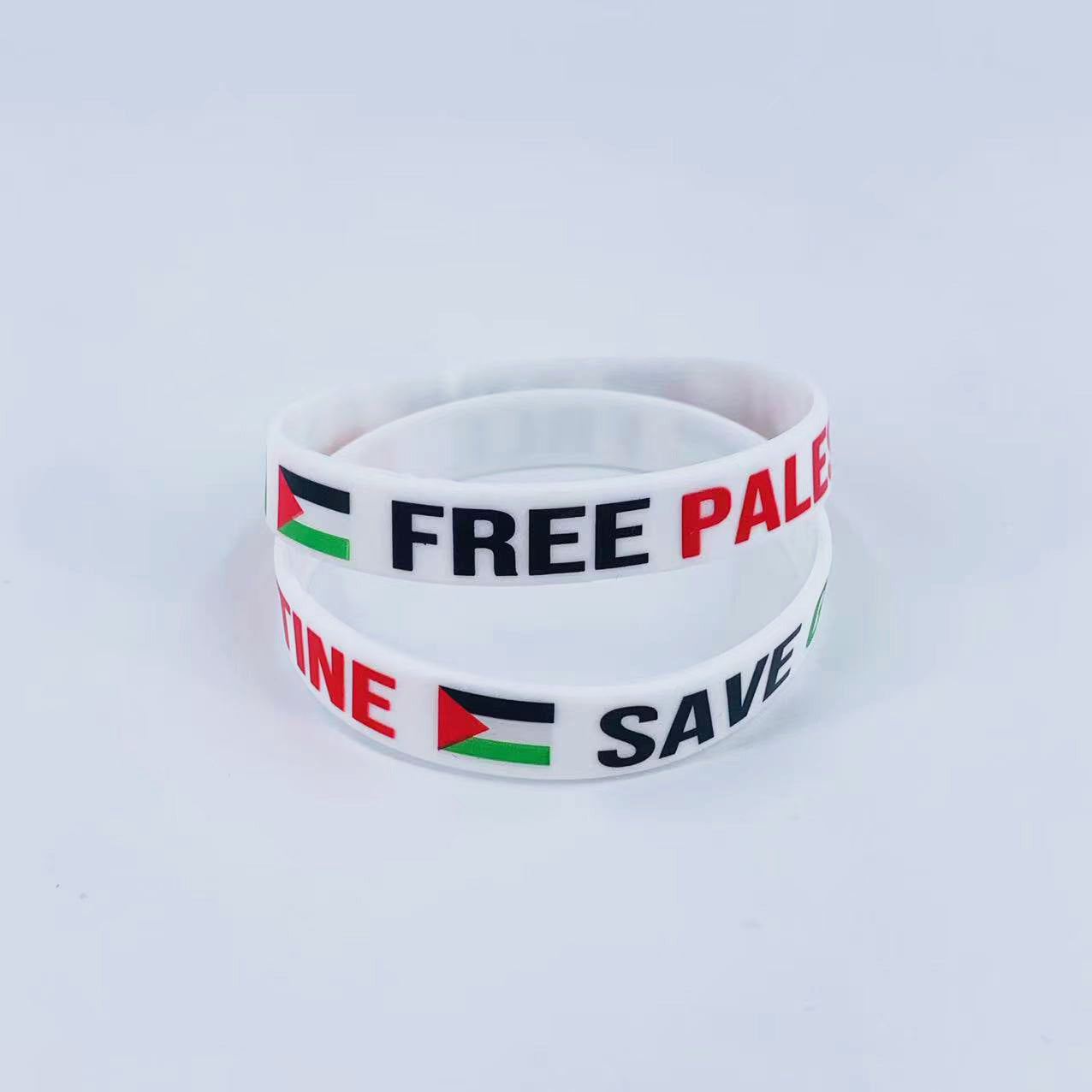 Palestinian Flag Engraved Color Gaza Logo Pattern Support Bracelets