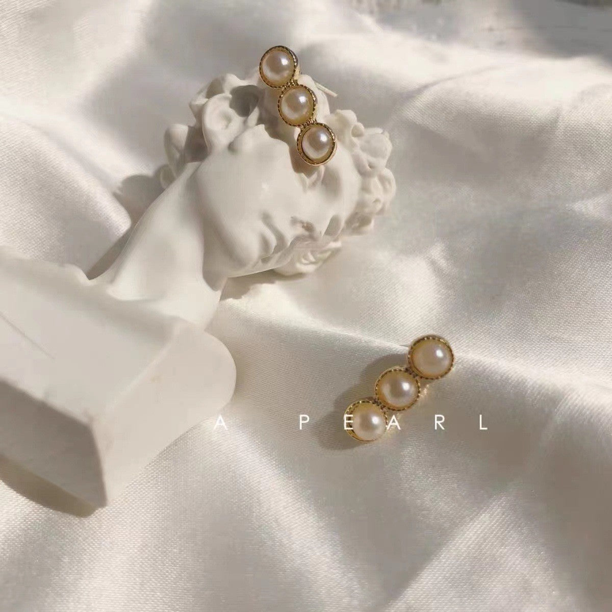 Women's Sier Needle Korean Style French Temperamental Pearl Earrings