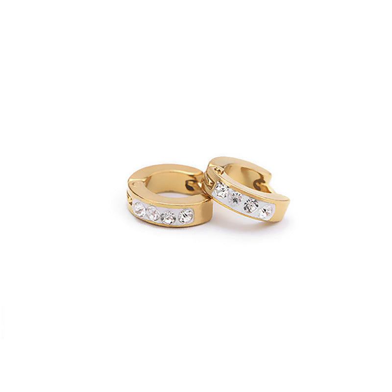 Titanium Steel Fashion Sticky Single Row Diamond Stainless Ear Buckle