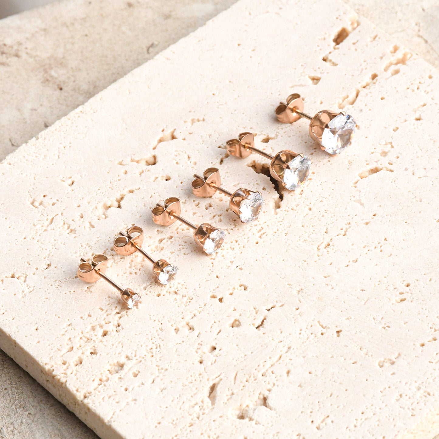 Women's & Men's Personalized Trendy Stainless Steel Rhinestone Zircon Electroplated Stud Earrings