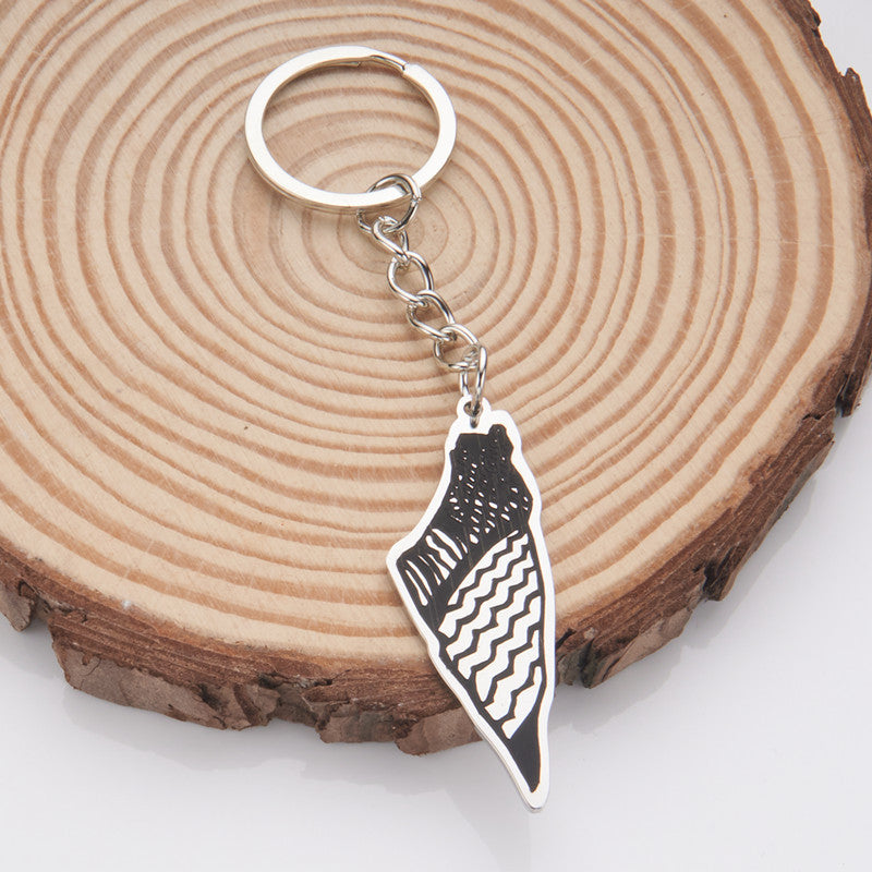 Oil Dripping Vintage Palestine Map Stainless Steel Necklaces