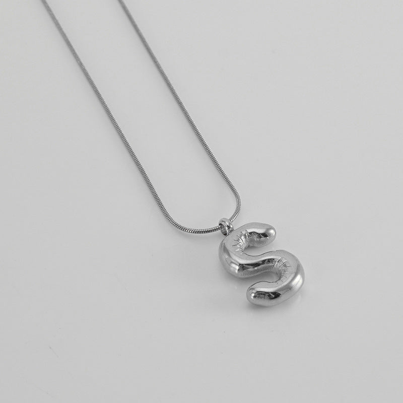 Bubble Letter Snake Bones Chain Titanium Steel Necklaces