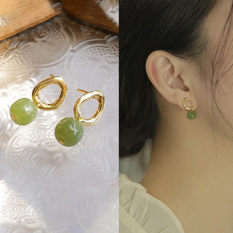 Jade Light Luxury High-grade Ear Clip Mosquito Earrings