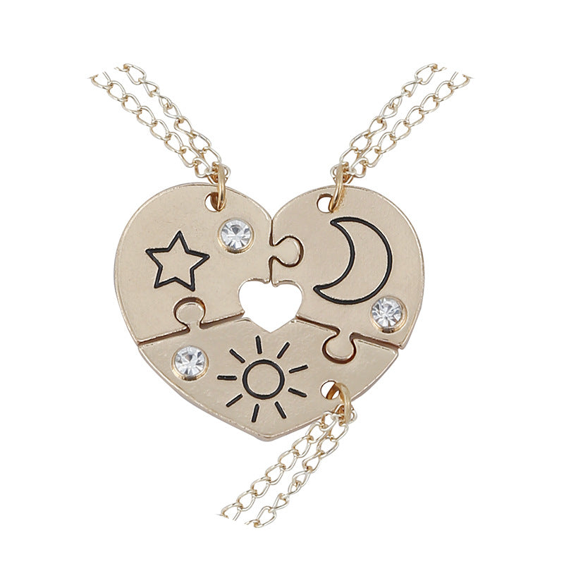 Friend Series Three-piece Set Suit Splicing Necklaces