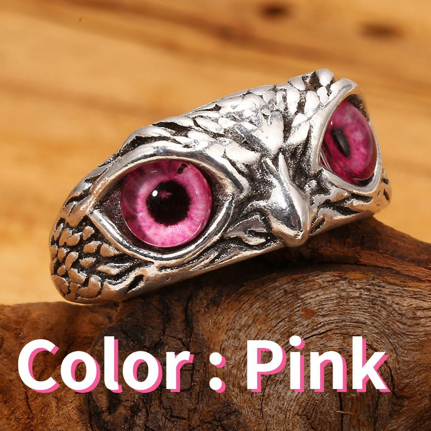 Beautiful Vintage Owl Devil's Eye Ornament Rings