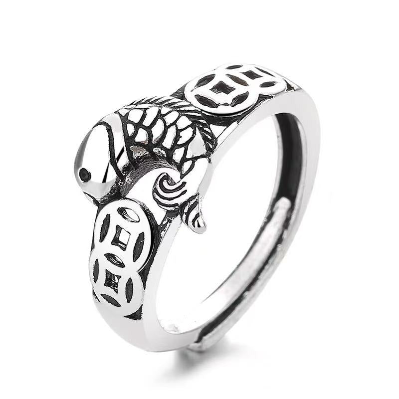 Fish Koi Female Personalized Minority Money Carp Ring