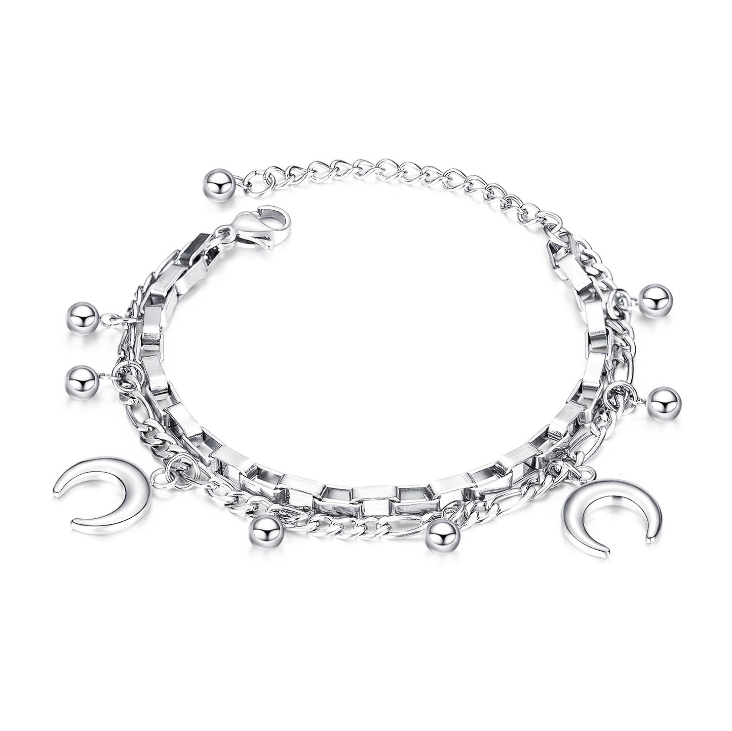 Women's Ornament Fashion Stainless Steel Round Beads Bracelets