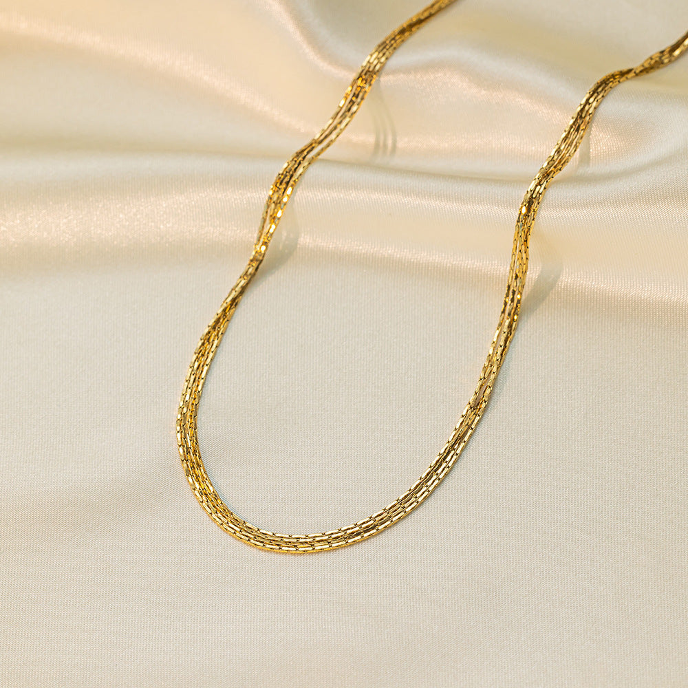 Women's Popular Twin Style Gold-plated Titanium Steel Necklaces