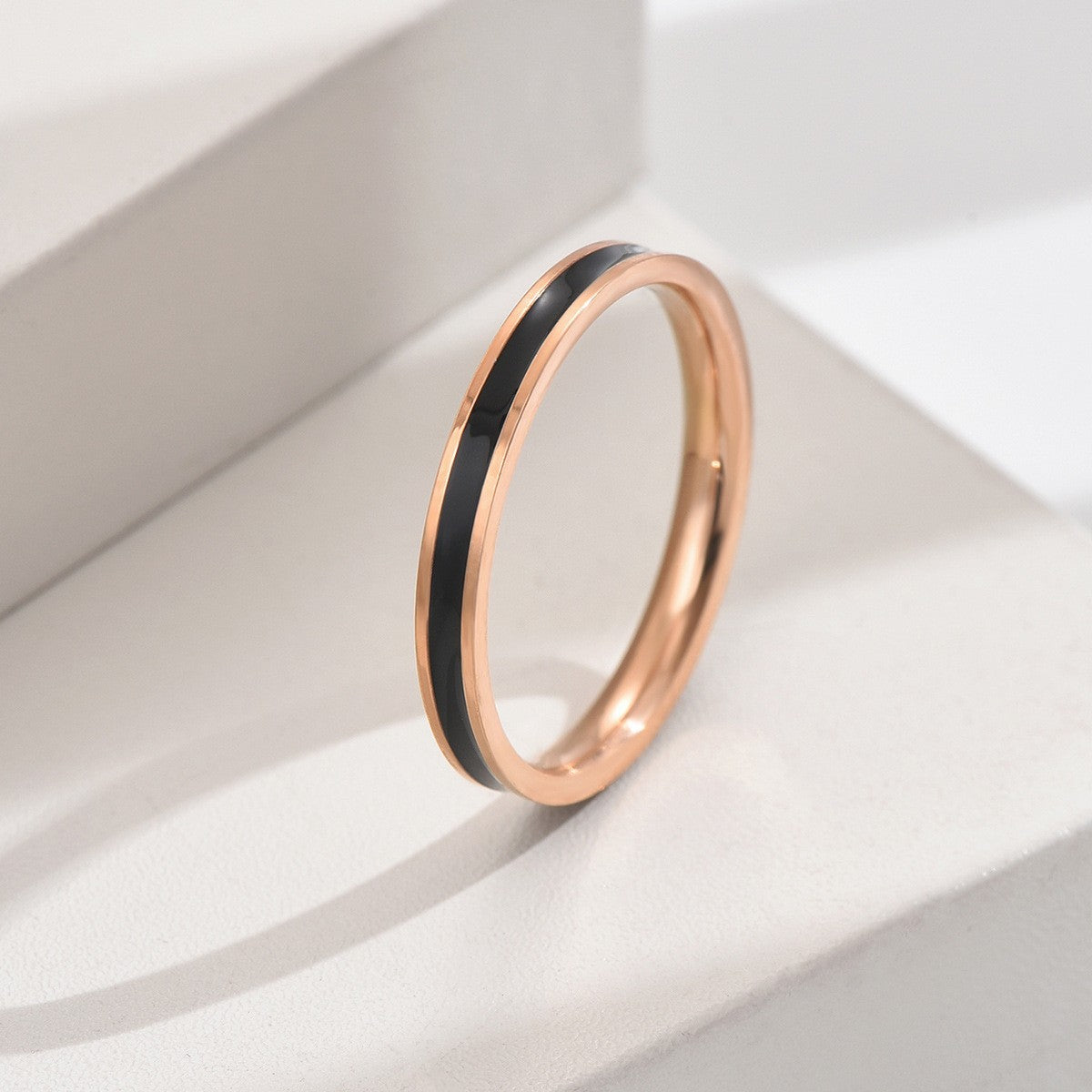 Women's Titanium Steel Simple Dripping Surface Light Exquisite Ring