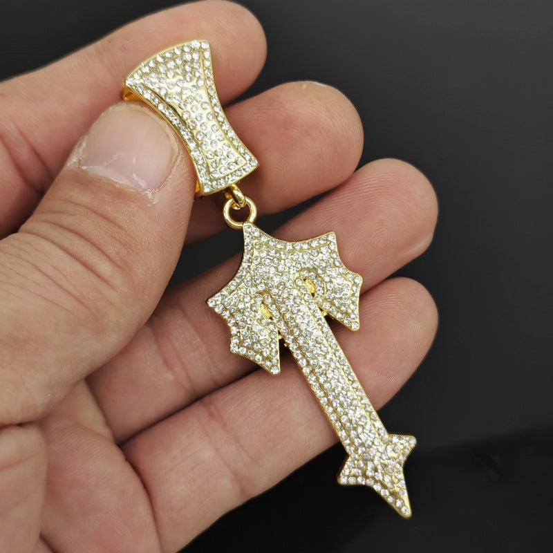Men's Sword Cross Large Hipster Zinc Alloy Necklaces