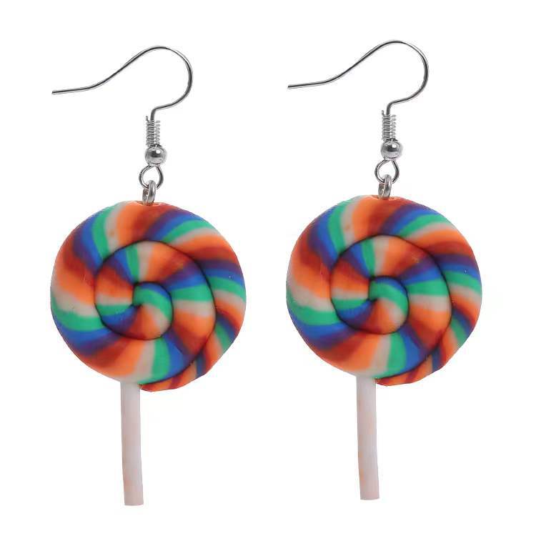 Personalized Colorful Lollipop Fun Handmade Ear Earrings
