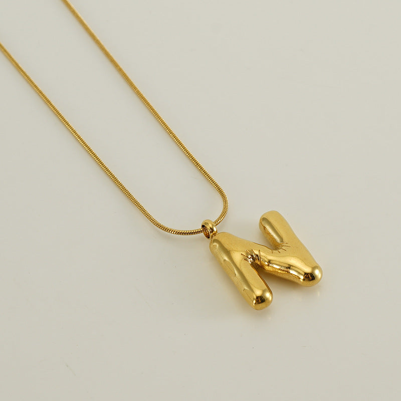 Bubble Letter Snake Bones Chain Titanium Steel Necklaces