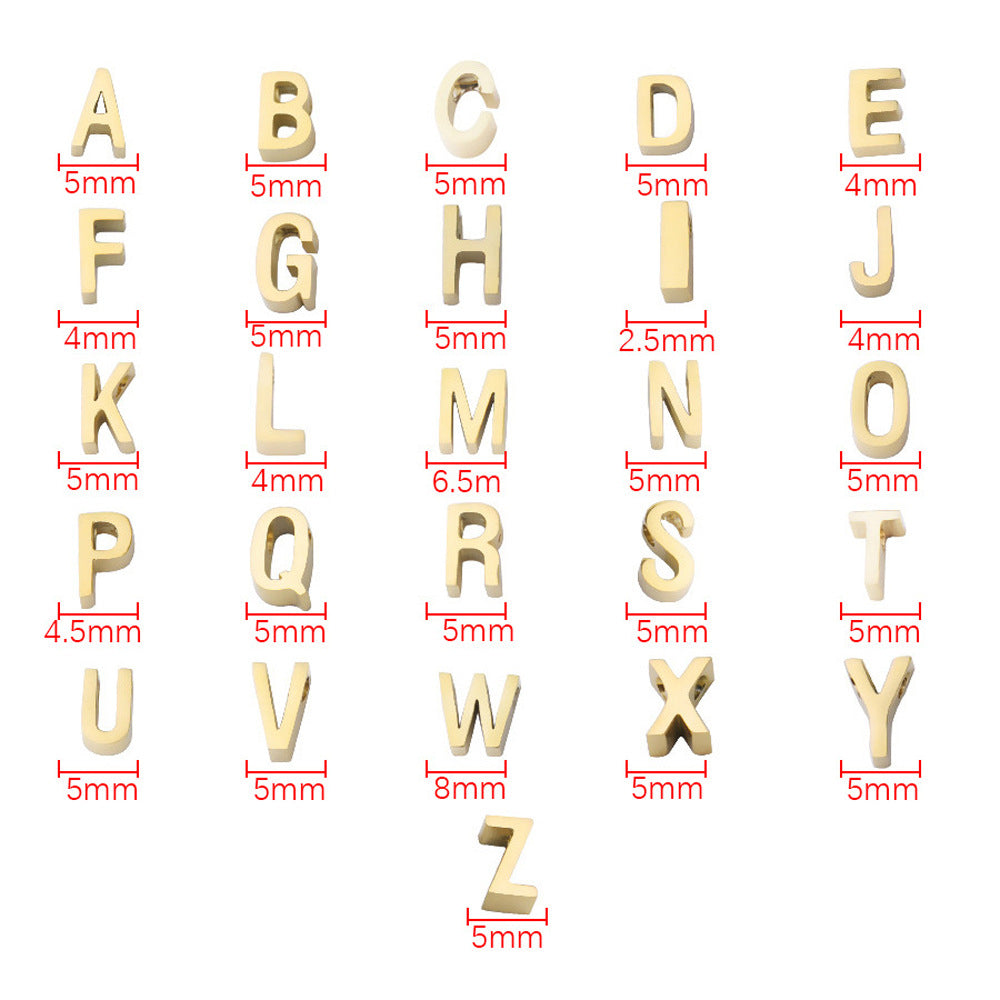 Gold English Letter Piercing Personality Stainless Steel Necklaces