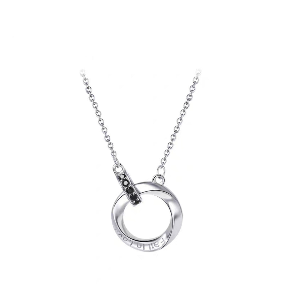 Sier Mobius Strip Couple Minority Simple Necklaces