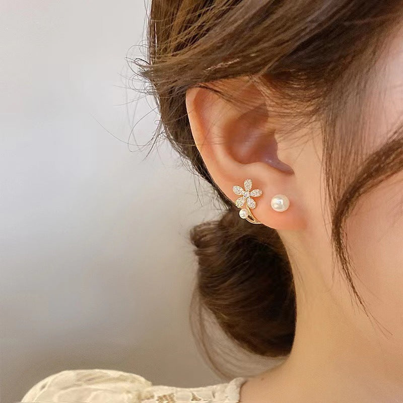 Women's Sier Needle Retro Geometric Metal Design Earrings