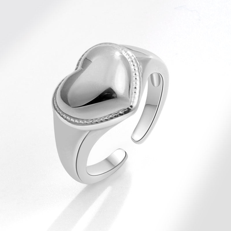 Fashion Love Heart-shaped Female Trend Niche Rings
