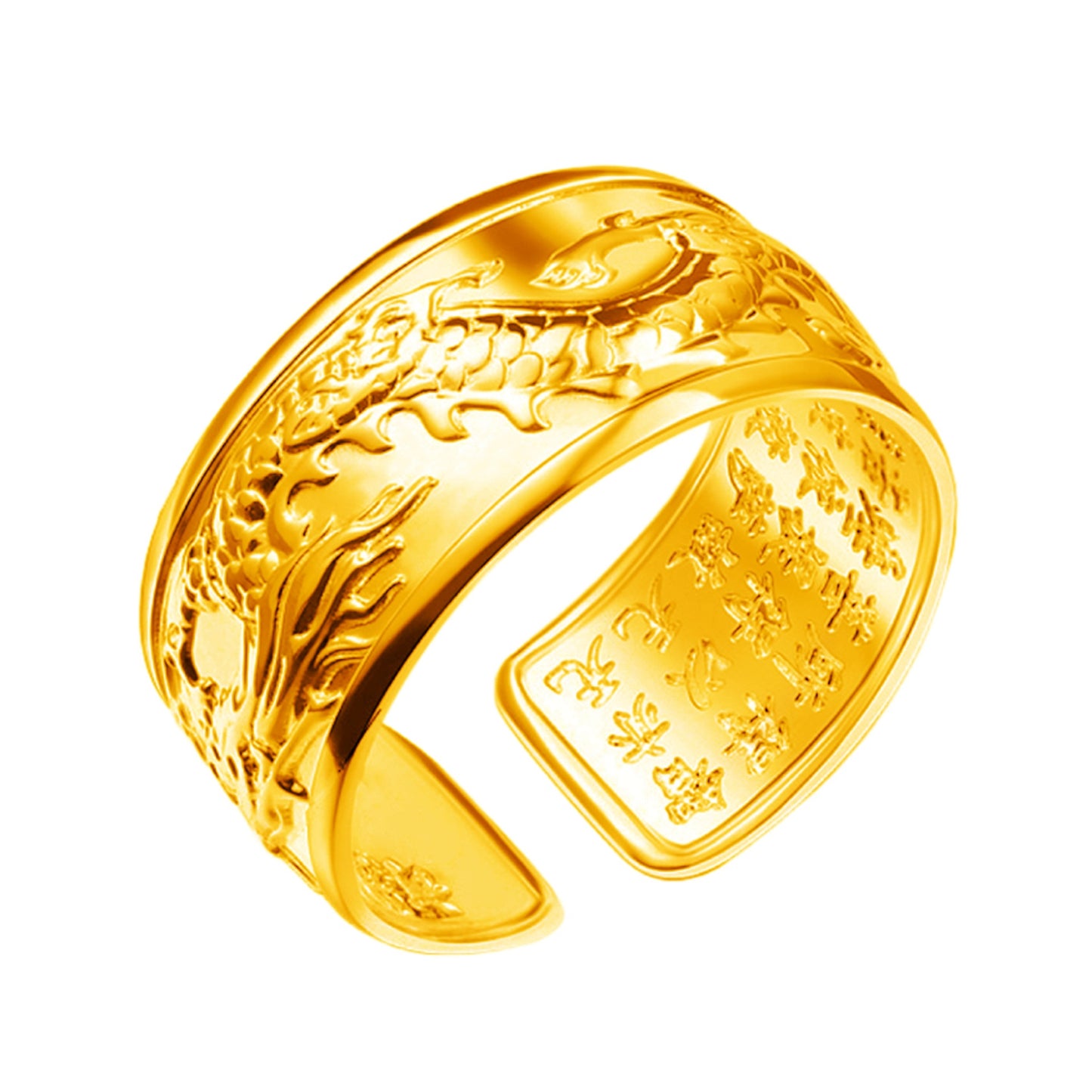 Men's Open Index Finger Fashionable Relief Pattern Rings