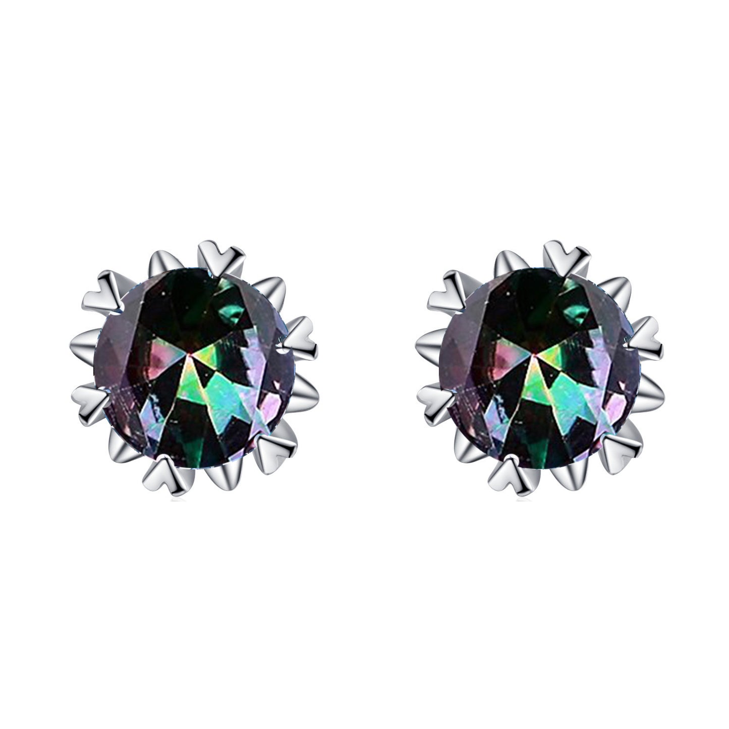 Women's Live Broadcast Karat Simple Snowflake Diamond For Stud Earrings