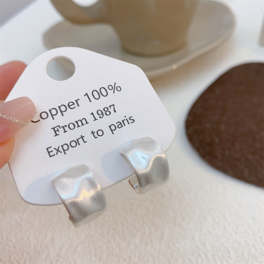 Matte Metal Frosty Style Female Affordable Earrings