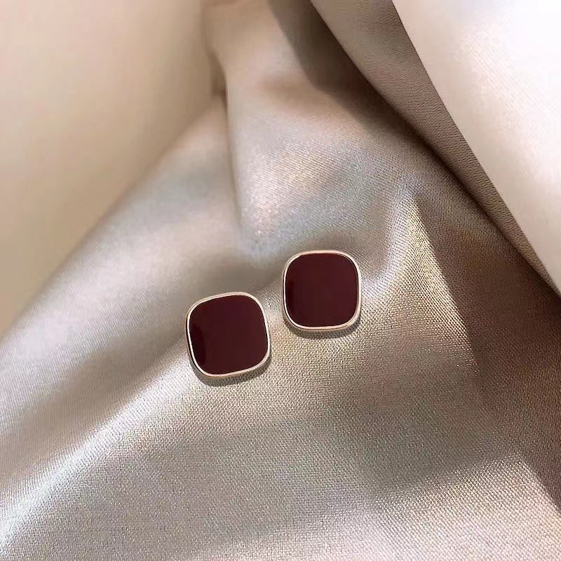 Women's Sier Needle Retro Geometric Metal Design Earrings