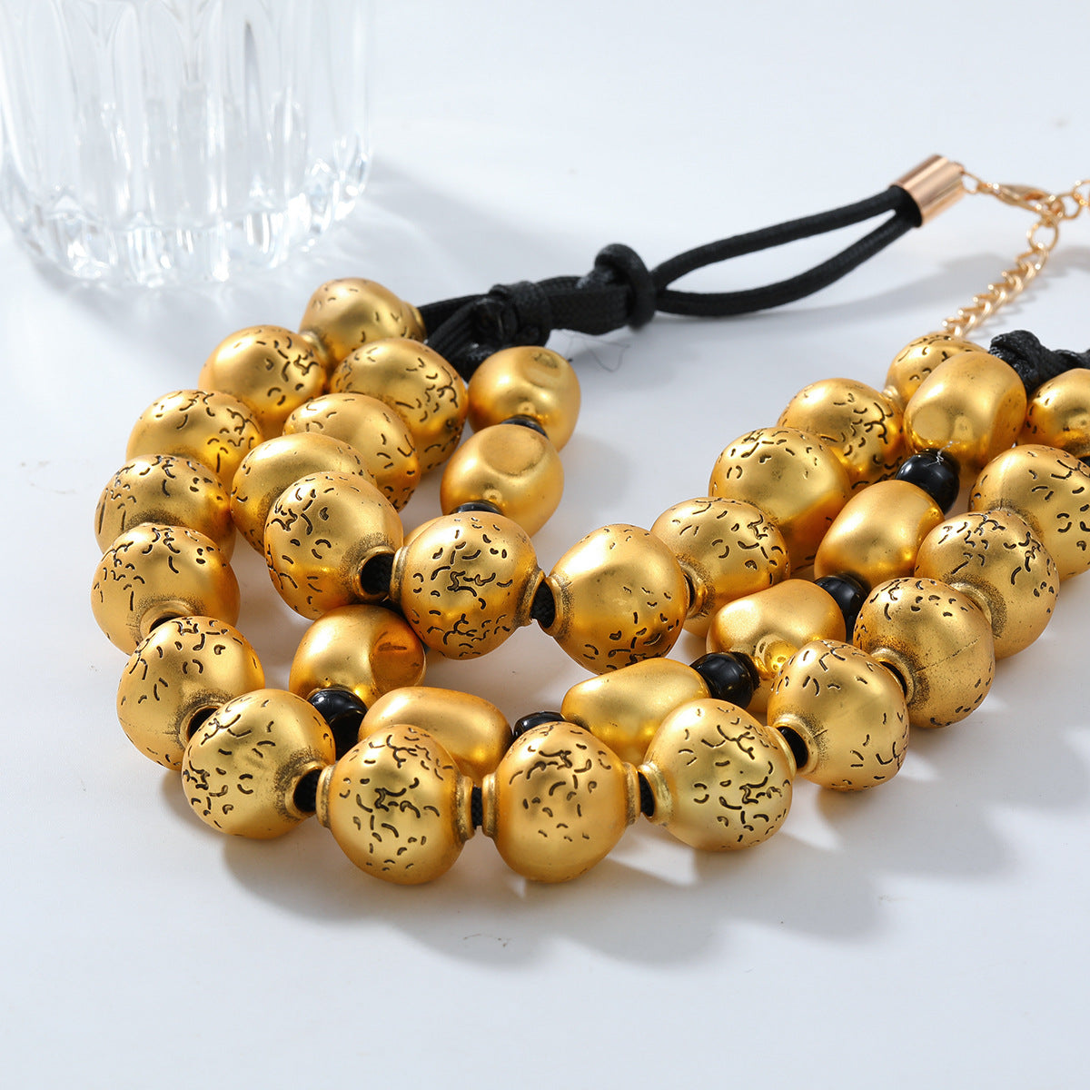 Women's Creative Z Exaggerated Gold Beads Necklaces