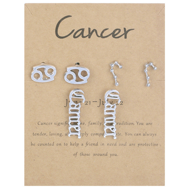 Twee Constellation Symbol Diamond Retro Alphabet Rings