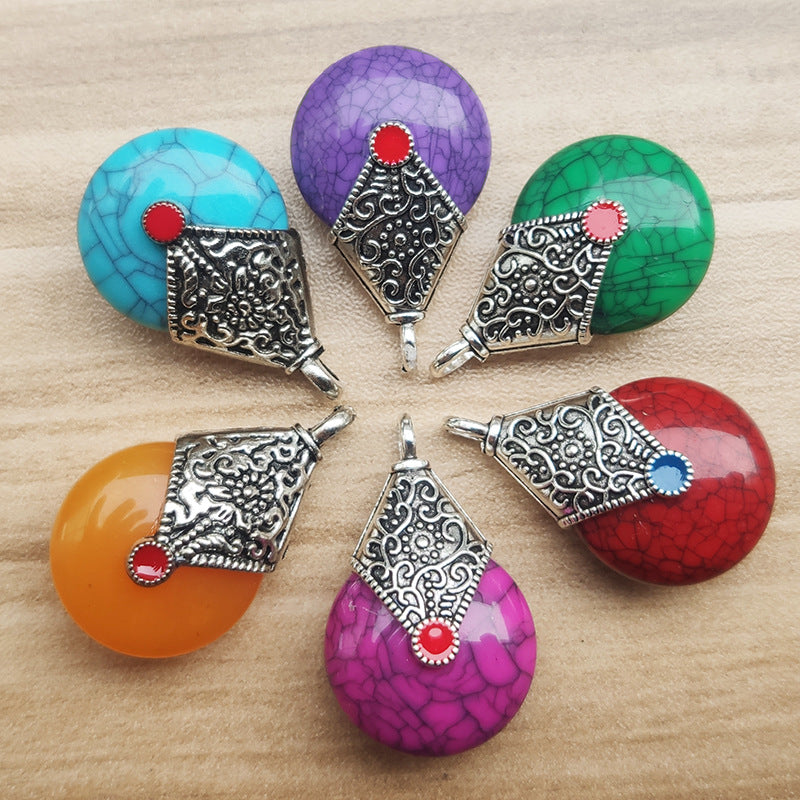 Beeswax Ethnic Style Tibetan Sier Color Bodhi Beads Pendants