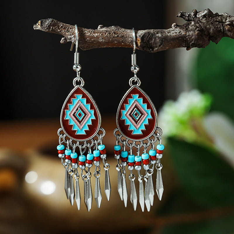 Chinese Style Beaded Personalized Ethnic Bohemian Earrings