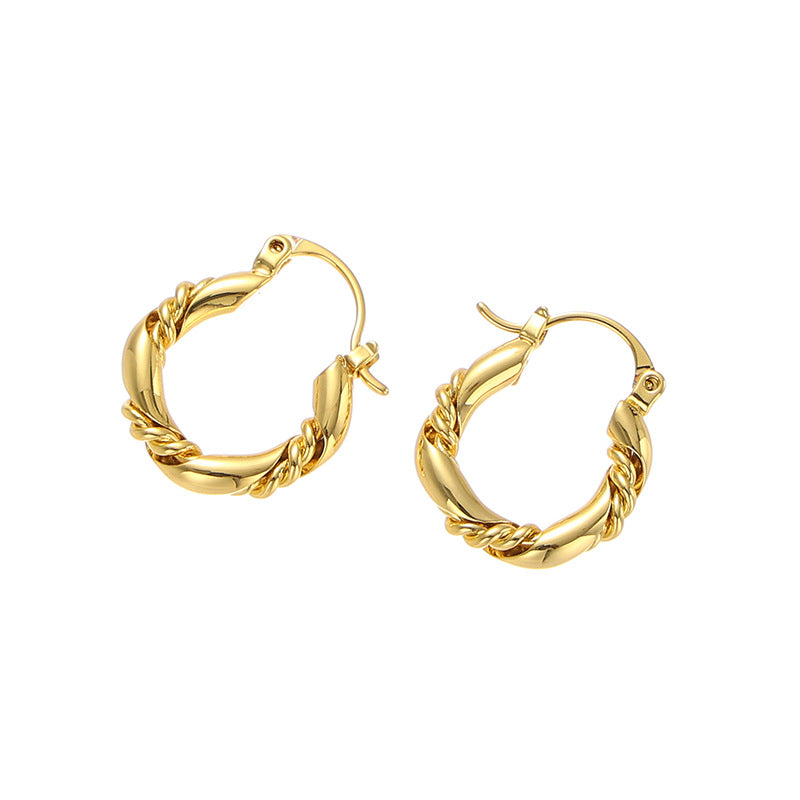 Round Clip Niche Retro Premium Metal Ear Buckle