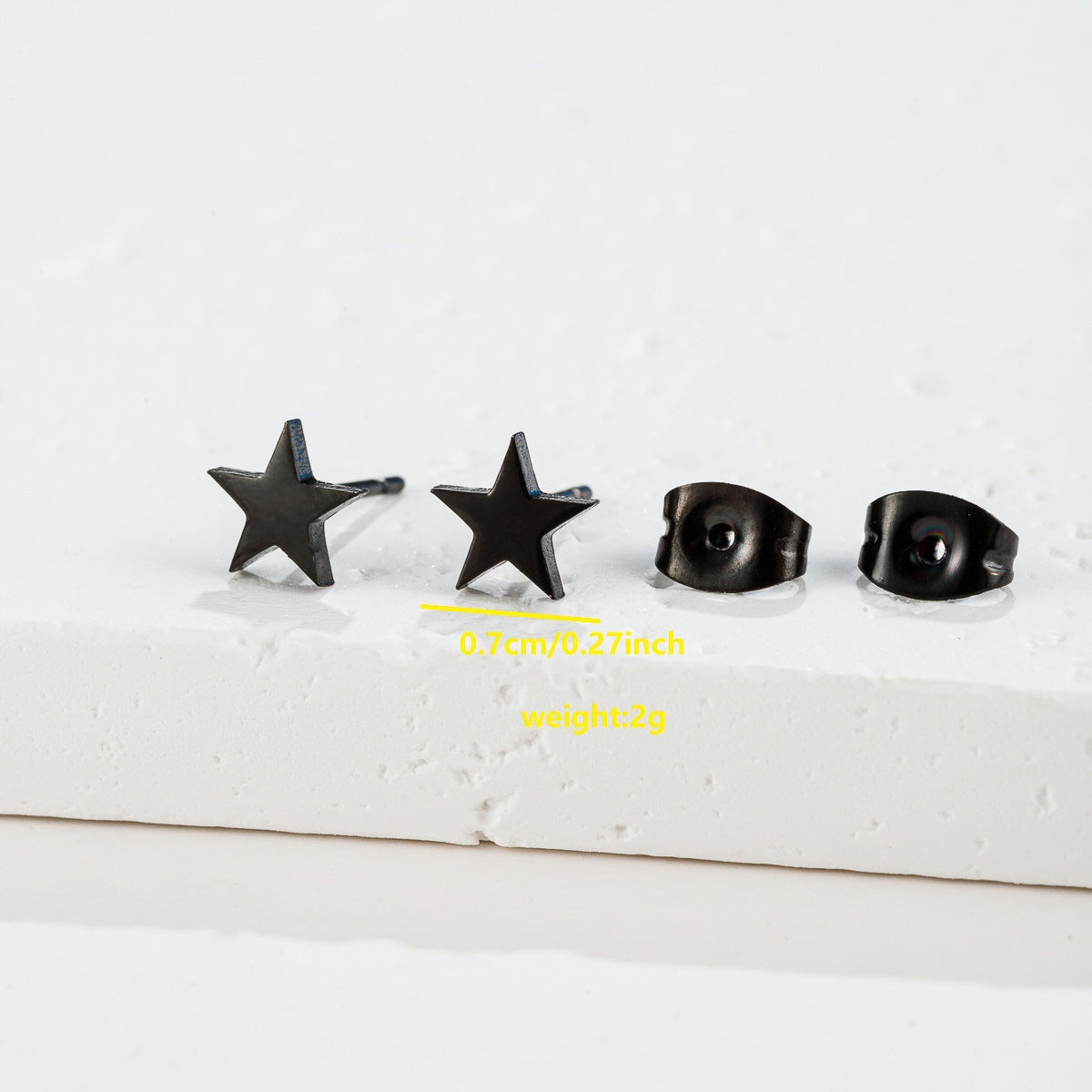 French Style Personality Female Simple Stainless Steel Fresh Pentagram Fashion Stud Earrings