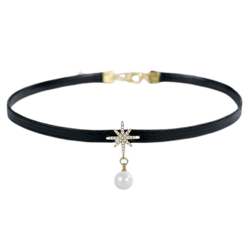 Female Neck Band Short Black Clavicle Necklaces