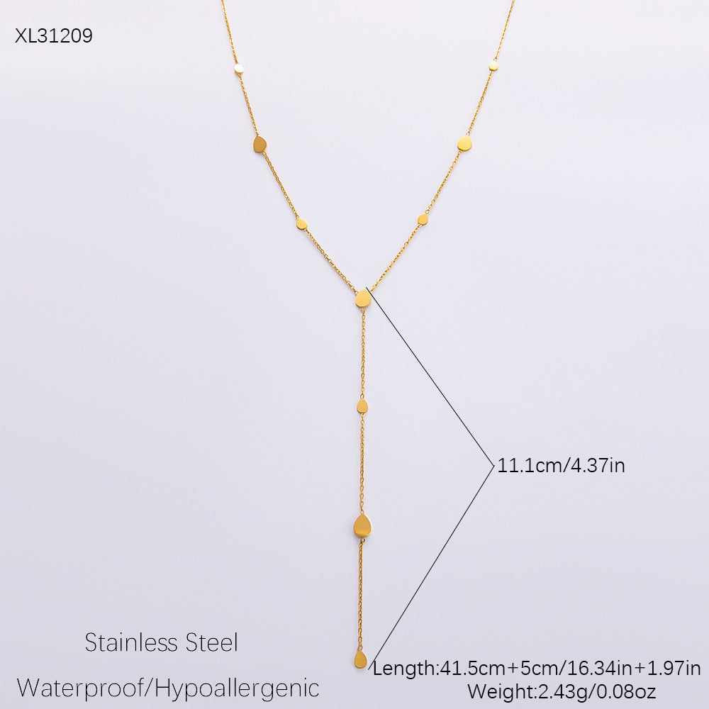 Women's Elegant Stainless Steel Gold-plated Diamond Jewelry Necklaces