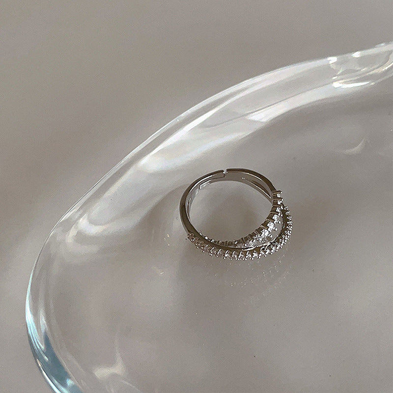 Women's Design Staggered Zircon Metal Open For Rings