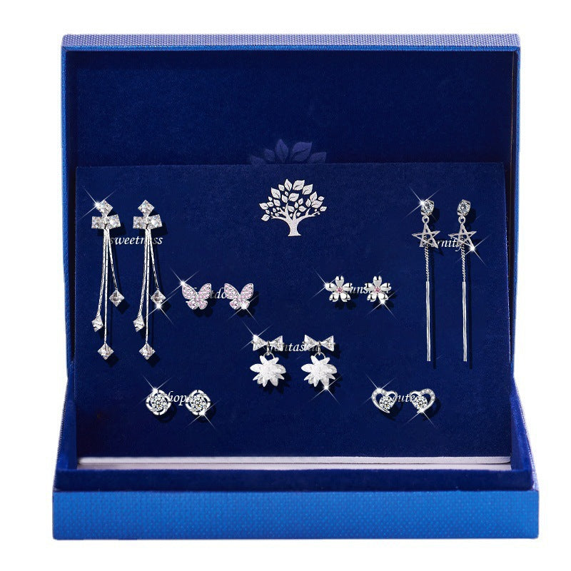 Sier Needle Week High-grade Light Luxury Bow For Birthdays Valentine's Earrings