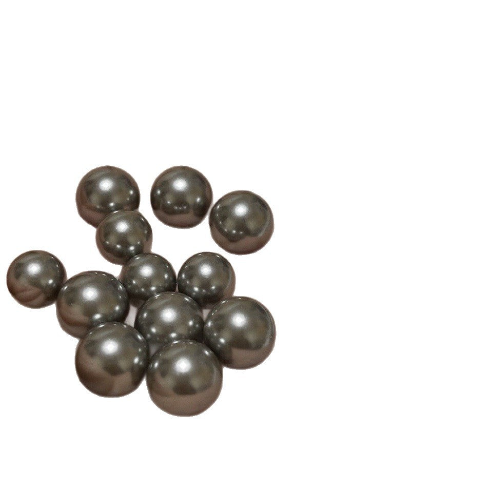 Sterling Sier Black Pearl Vintage Artificial Perfect Circle Strong Light Earrings