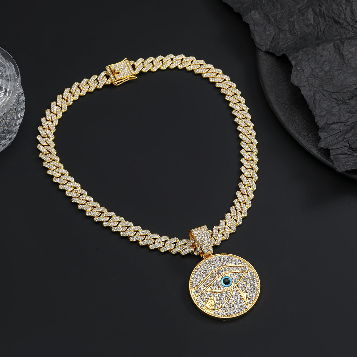 Hop Round Diamond Eye Of Horus Necklaces
