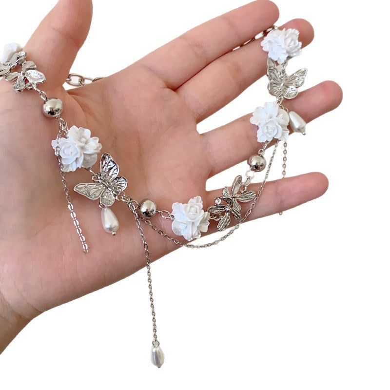 Women's Butterfly Pearl Tassel For Light Luxury Necklace