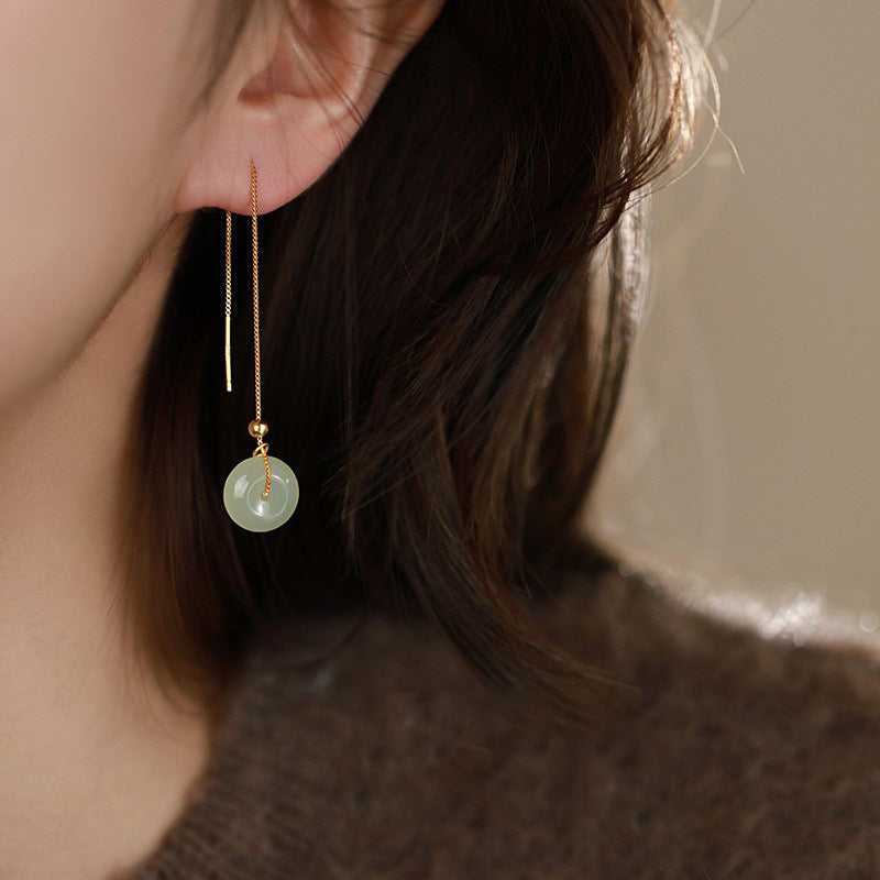 Women's Jade Peace Buckle String Design High-grade Temperament Chinese Ear Line