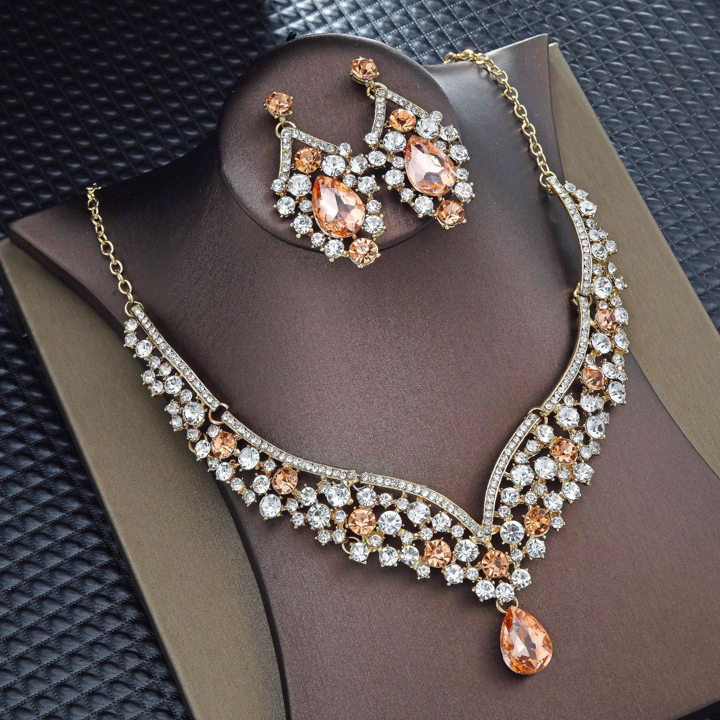 Bride Wedding Two-piece Exquisite Rhinestone Suite Necklaces