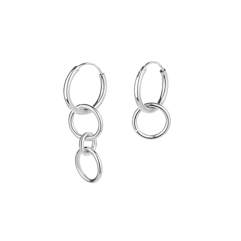 Men's Idol Intern Wang Asymmetric Round Punk Rings