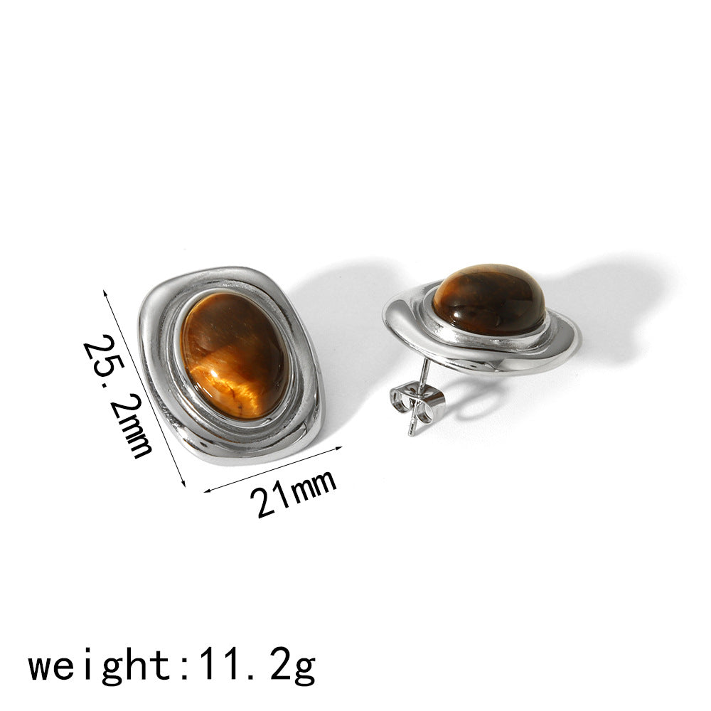 Women's French Style Retro Elegant Titanium Steel Ear Earrings